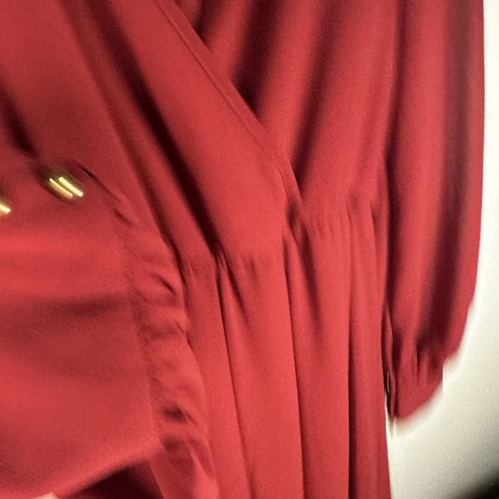 Baltic Born Womens Celine Maxi Dress Sz L Wine Sheer Long Sleeve Holiday dress - Picture 5 of 14